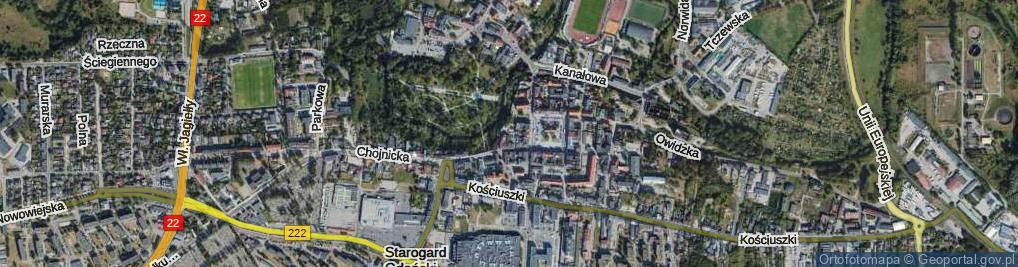 Zdjęcie satelitarne Kozia ul.